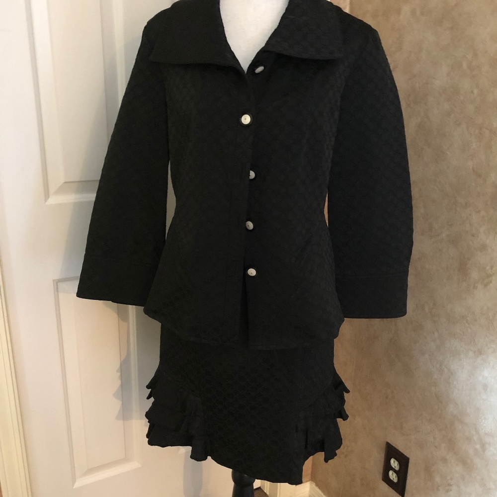 Jacket, Skirt and Pants Ensemble